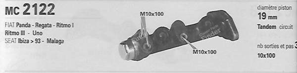 19mm tandem master cylinder - FIAT Panda - MC2122- 3