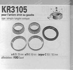 Rear bearing kit right or left Escort van, Courier delivery van - FORD Escort / Orion (MK5 & 6) - R152.40- thumb-1