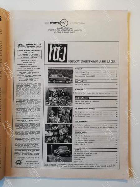 L'Auto-Journal - #25 (December 1971) - RENAULT 5 / 7 (R5 / Siete) - #25- 1