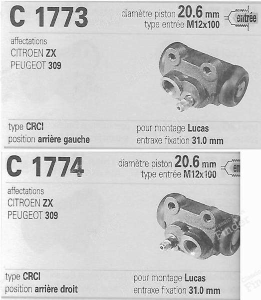Rear brake kit - PEUGEOT 309 - OEK201- 4