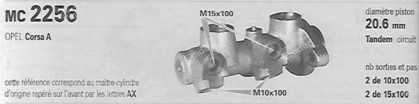 Tandem master cylinder - OPEL Corsa (A) - LM50025- 3