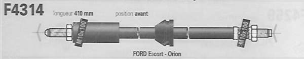 Pair of front left and right hoses - FORD Escort / Orion (MK3 & 4) - F4314- 1
