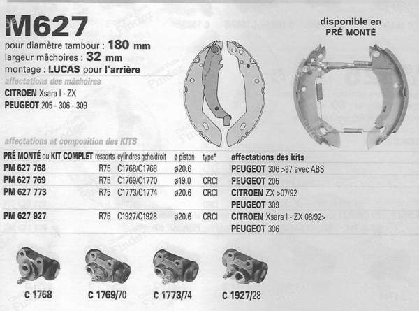 Rear brake kit - PEUGEOT 309 - OEK201- 5